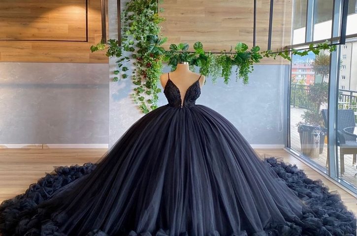 An enchantingly Black Wedding Dress